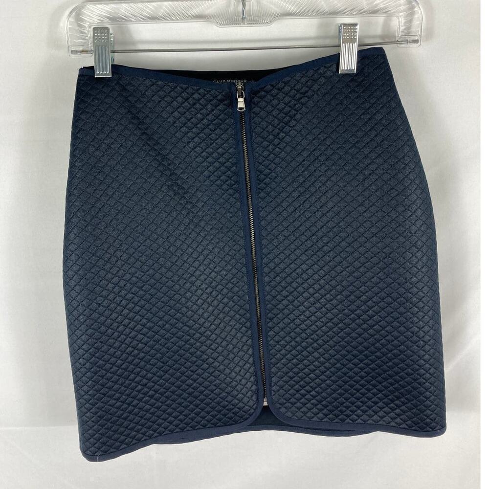 Club Monaco Zip Front Navy Mini Skirt Size 4